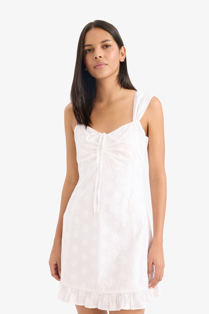 ديفاكتو فستان قصير قطن بياقة قلب - Image 4